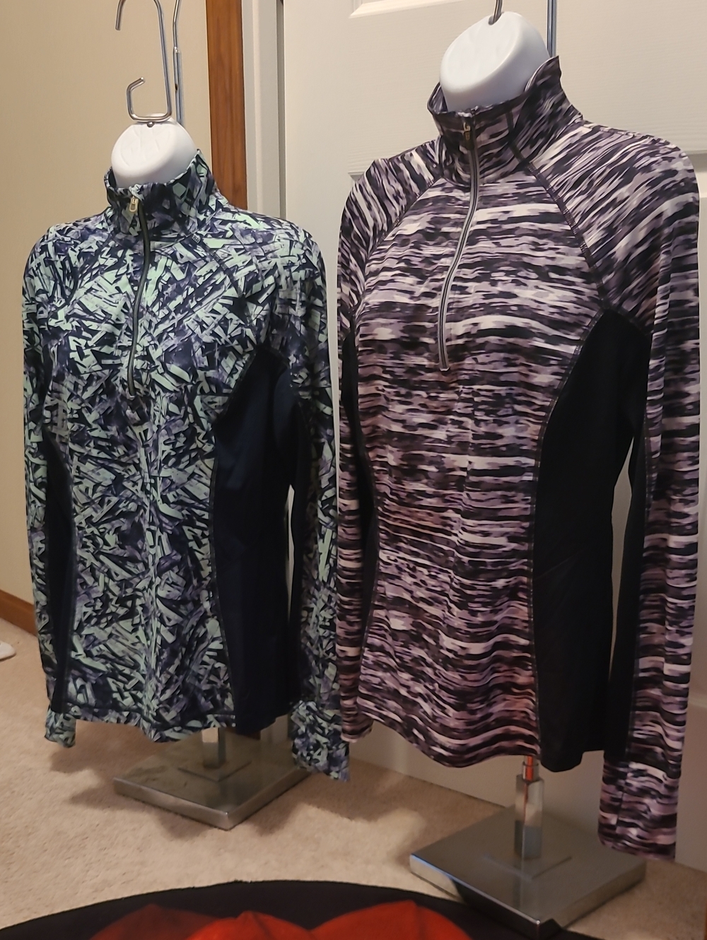 tek gear Women's Quarter-Zip  Duo - Mint/Black & Purple/Black